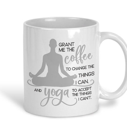 Grant Me Coffee and Yoga Acceptance Change Personalised Ceramic Mug