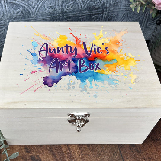 Vibrant Paint Splash Artist Storage Box - Personalised Artist Gift