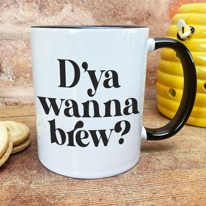 D'ya Wanna Brew Mancunian Quote - Personalised Ceramic Mug