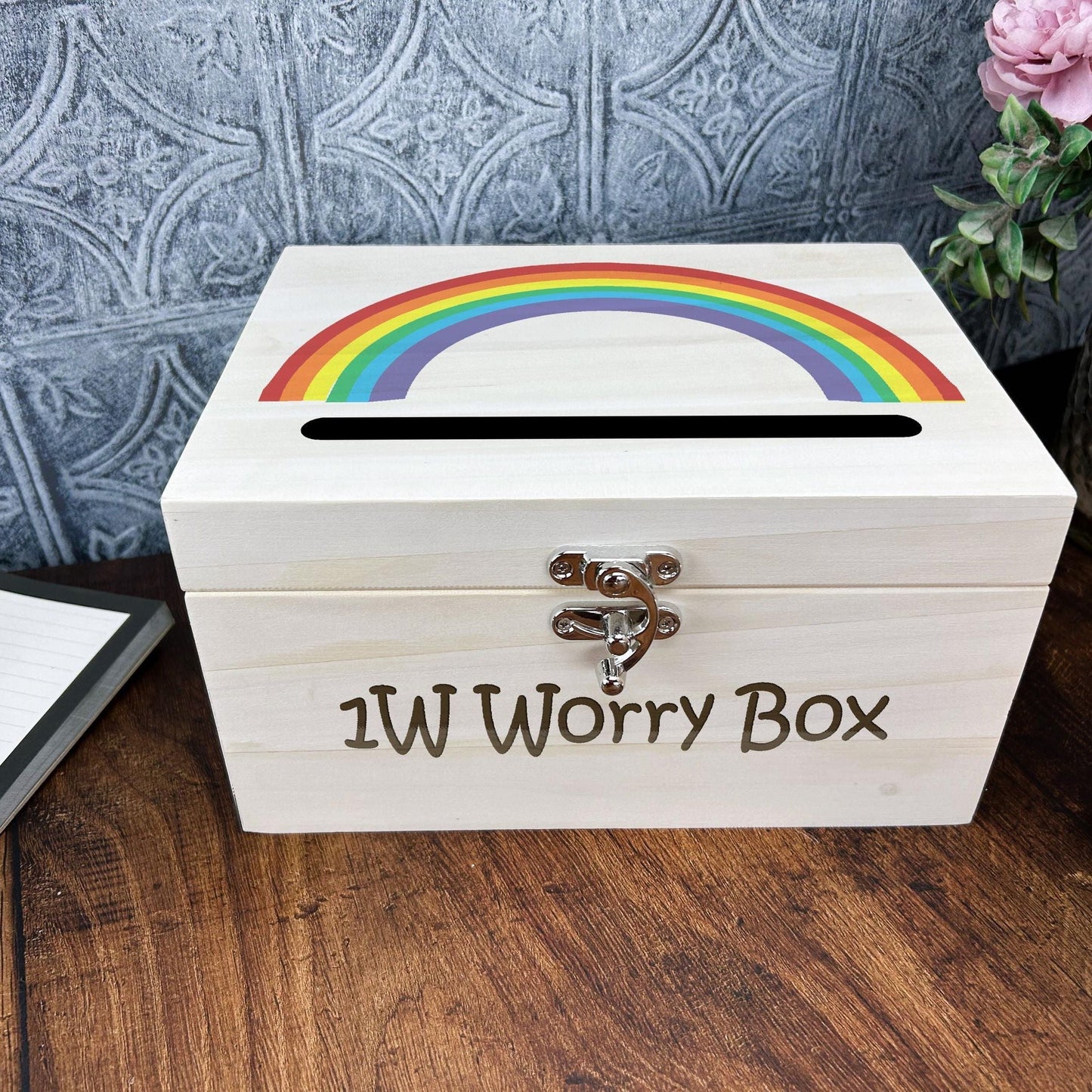 Worry Box Primary School Rainbow Personalised Drop Box