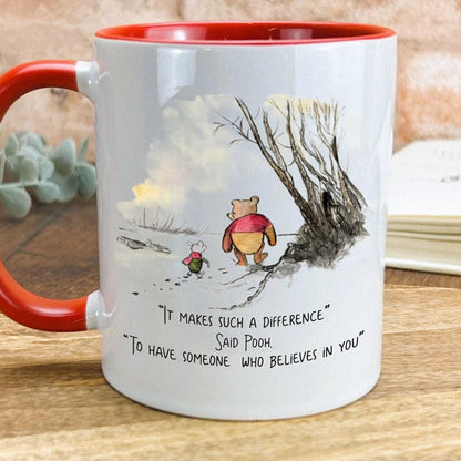 Pooh Bear & Piglet Coloured Design Disney Teacher Personalised Mug