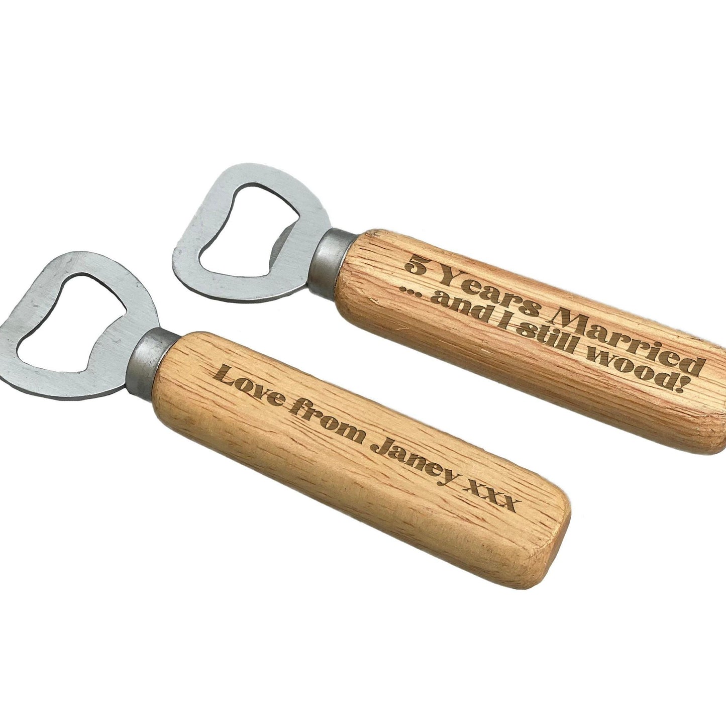Personalised Bottle Opener - 5 Years Married And I Still Wood Fifth Year Wedding Anniversary Gift