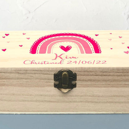 Rainbow Memory Box - Christening - New Baby - Birthday - Personalised Gift
