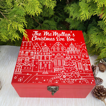 Christmas Town Silhouette Tree - XMAS Eve Treats Box - Personalised Gift