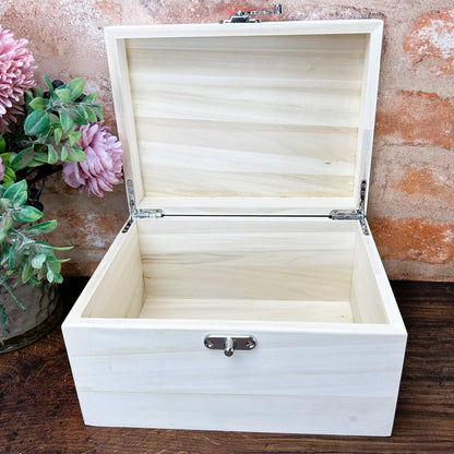 Luxury Wooden Remembrance Memory Box - Birds & Butterflies Design - Personalised Gift