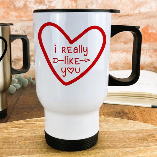 I Really Like You Personalised Travel Mug Valentine's Day