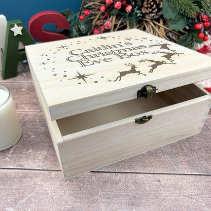 Reindeer and Stars Personalised Christmas Eve Treat Box