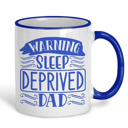 Warning Sleep Deprived Dad Father's Day Personalised Mug
