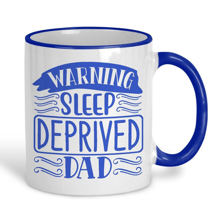 Warning Sleep Deprived Dad Father's Day Personalised Mug