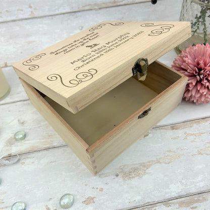 Pooh Bear Quote Wooden Memory Box Christening / New Baby Gift