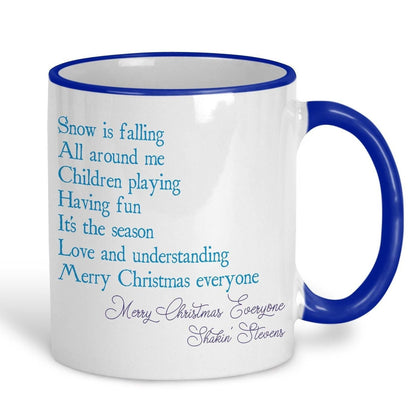 Merry Christmas Everyone Shakin' Stevens Christmas Song Lyrics Personalised Ceramic Mug