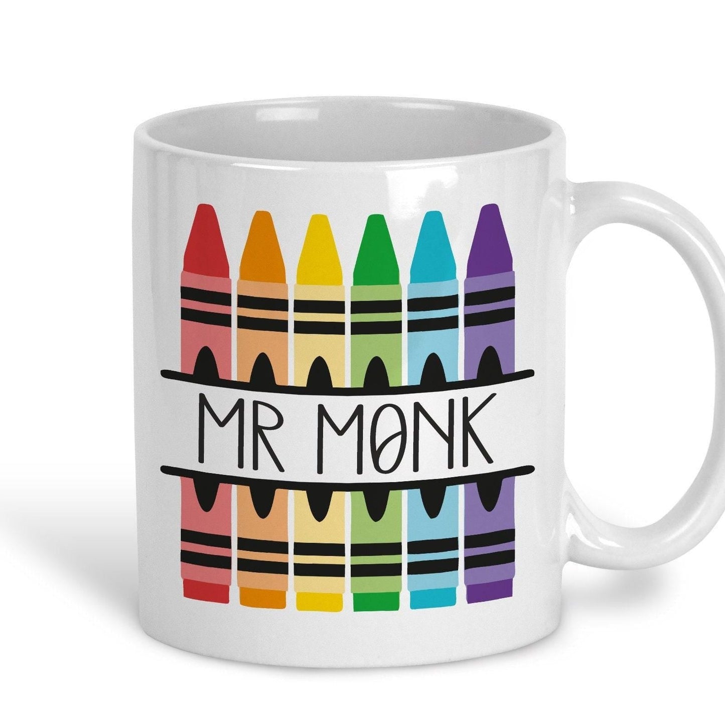 Crayons Teacher Name Personalised Message Mug | Gift | Leaving School Gift | Teachers Gift | School