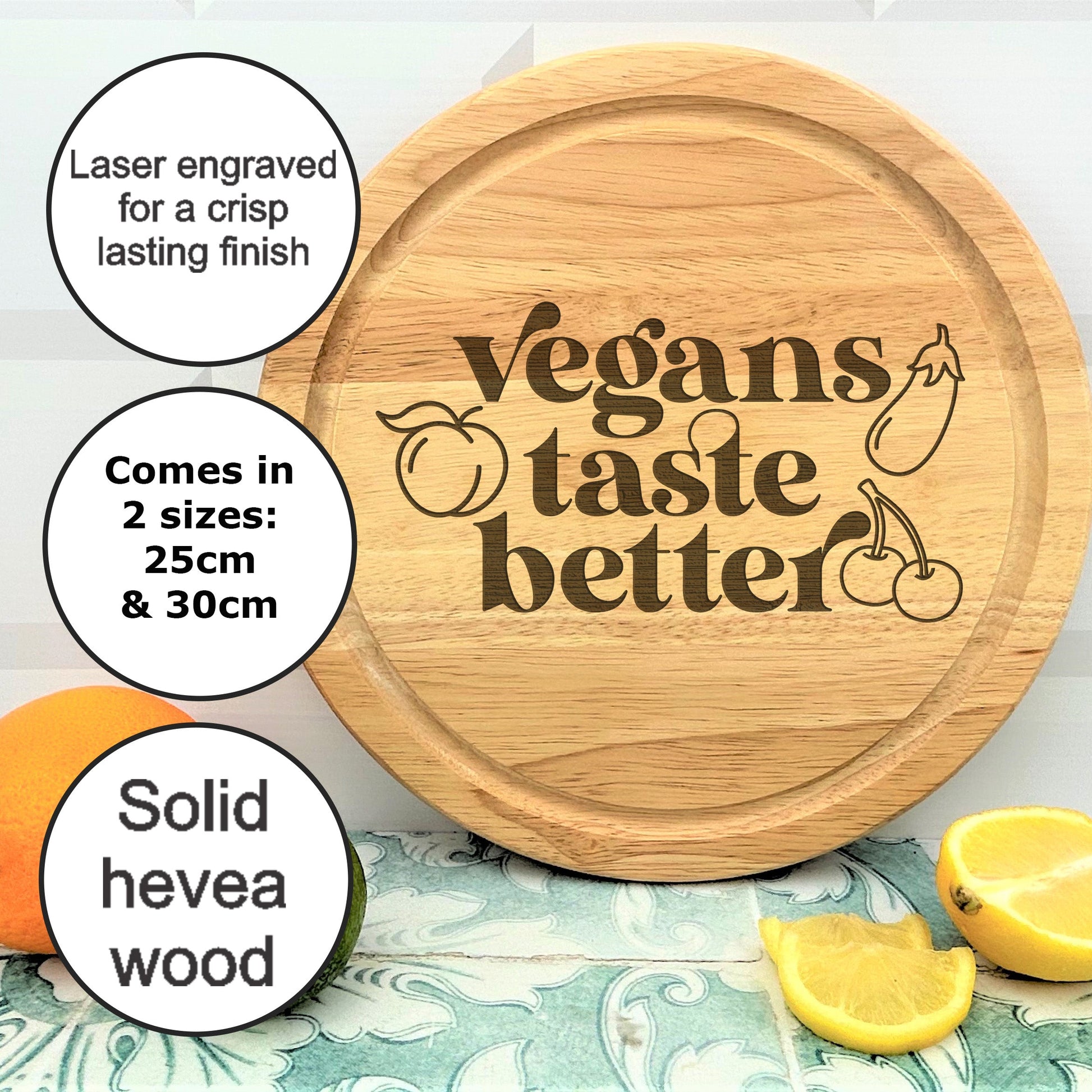 a cutting board with the words vegans taste better on it