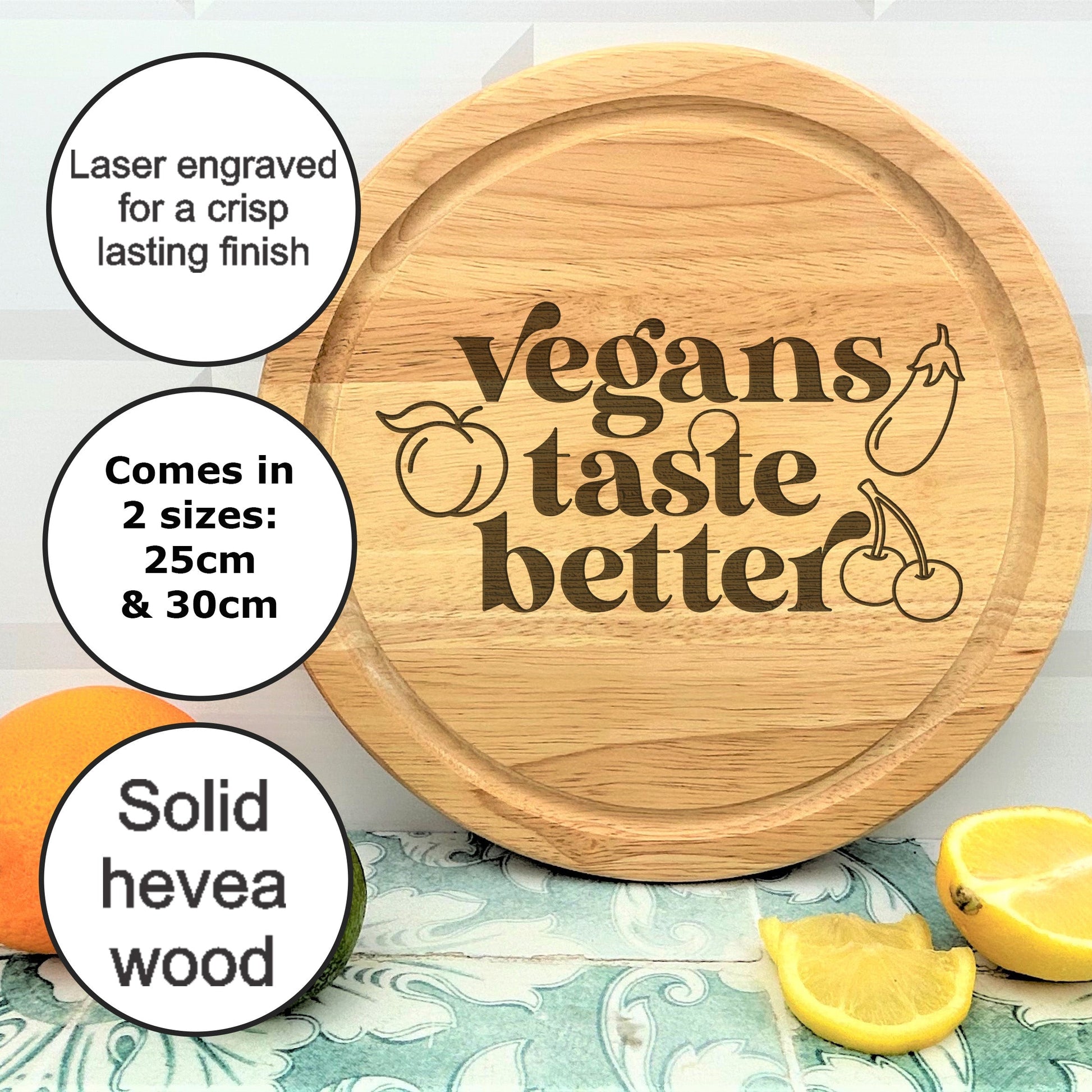 a cutting board with the words vegans taste better on it