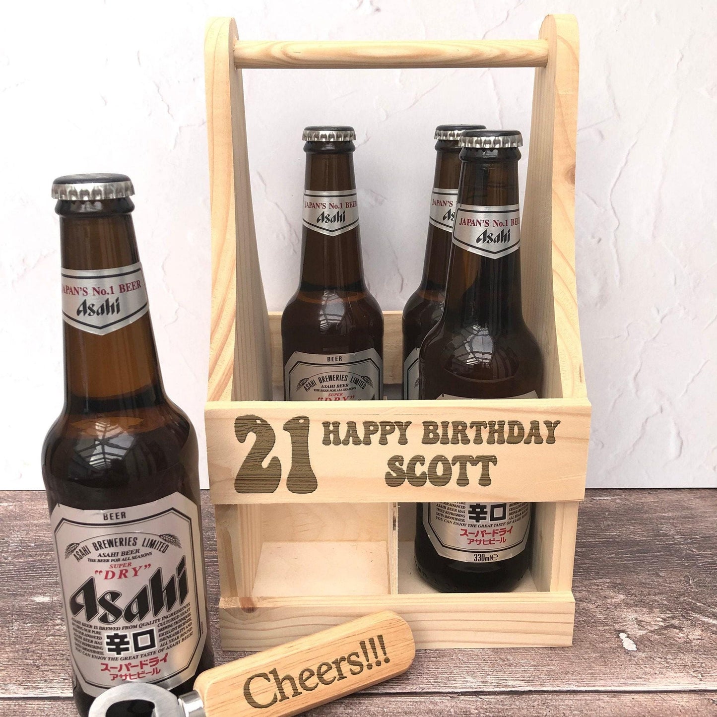 Birthday Beer Carrier Personalised - Any Age - Beer Bottle Carrier - 18th - 21st