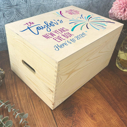 Fireworks New Years Eve Hamper Box Family Personalised Gift Celebration