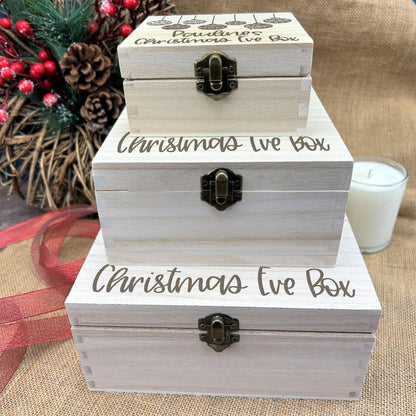 Bauble Design Personalised Wooden Christmas Eve Box - Xmas Treats Gift
