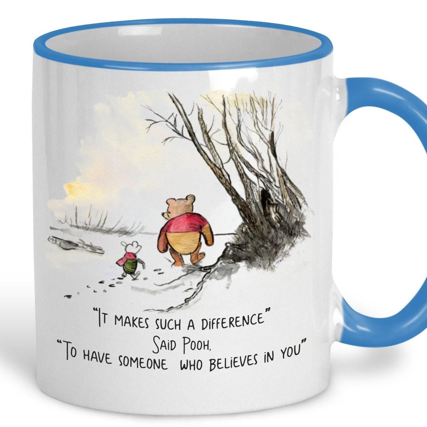 Pooh Bear & Piglet Coloured Design Disney Teacher Personalised Mug