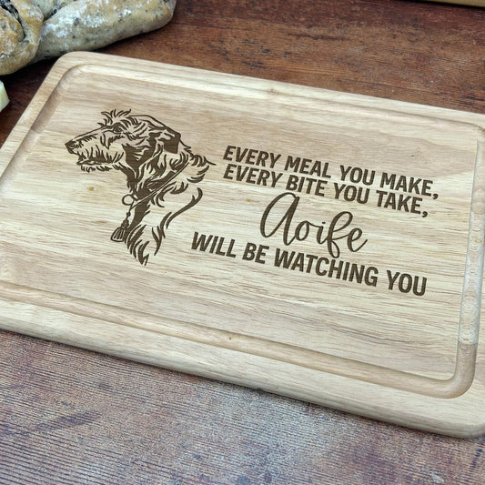 Irish Wolfhound Dog - Personalised Chopping Board