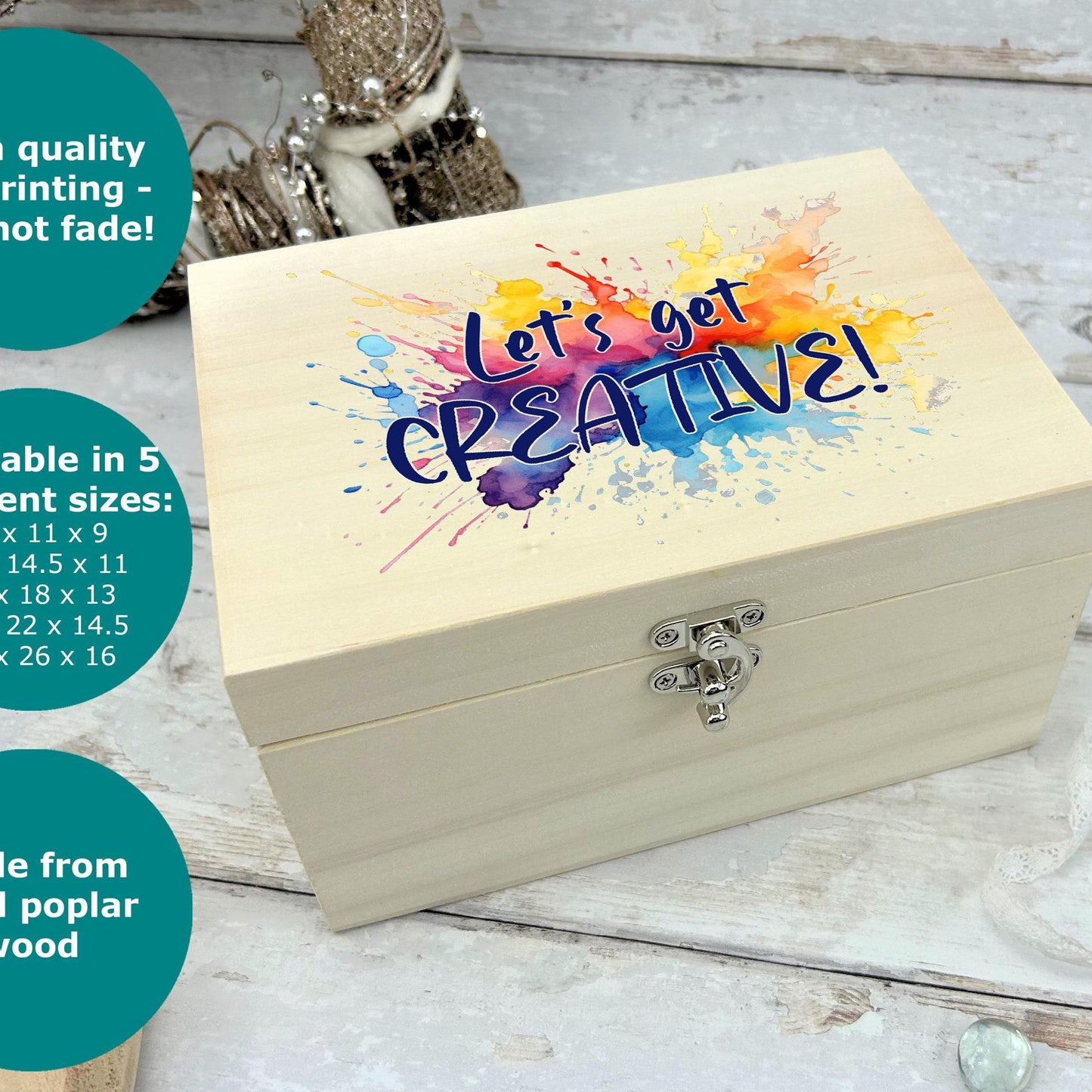 Vibrant Paint Splash Artist Storage Box - Personalised Artist Gift