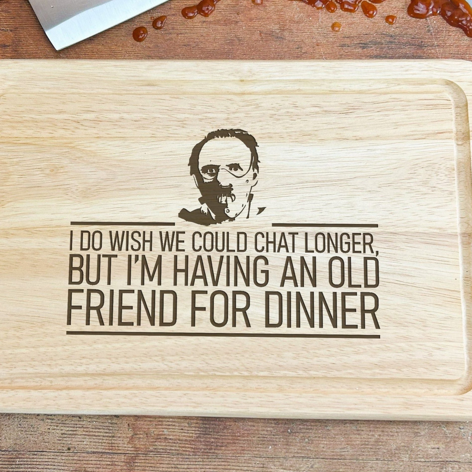 a cutting board with a picture of abraham lincoln on it