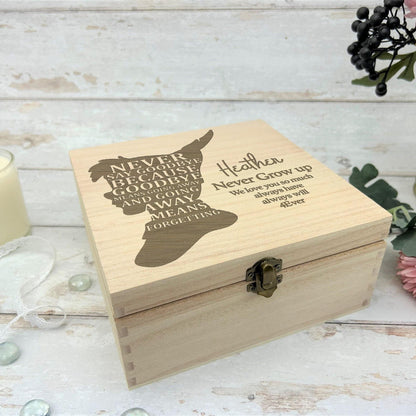 Peter Pan Wooden Memory Keepsake Box - Personalised Gift