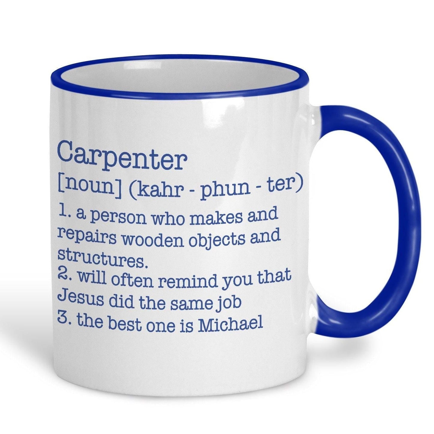 Carpenter Definition Personalised Mug Gift Secret Santa Worksite Trade New Job Profession