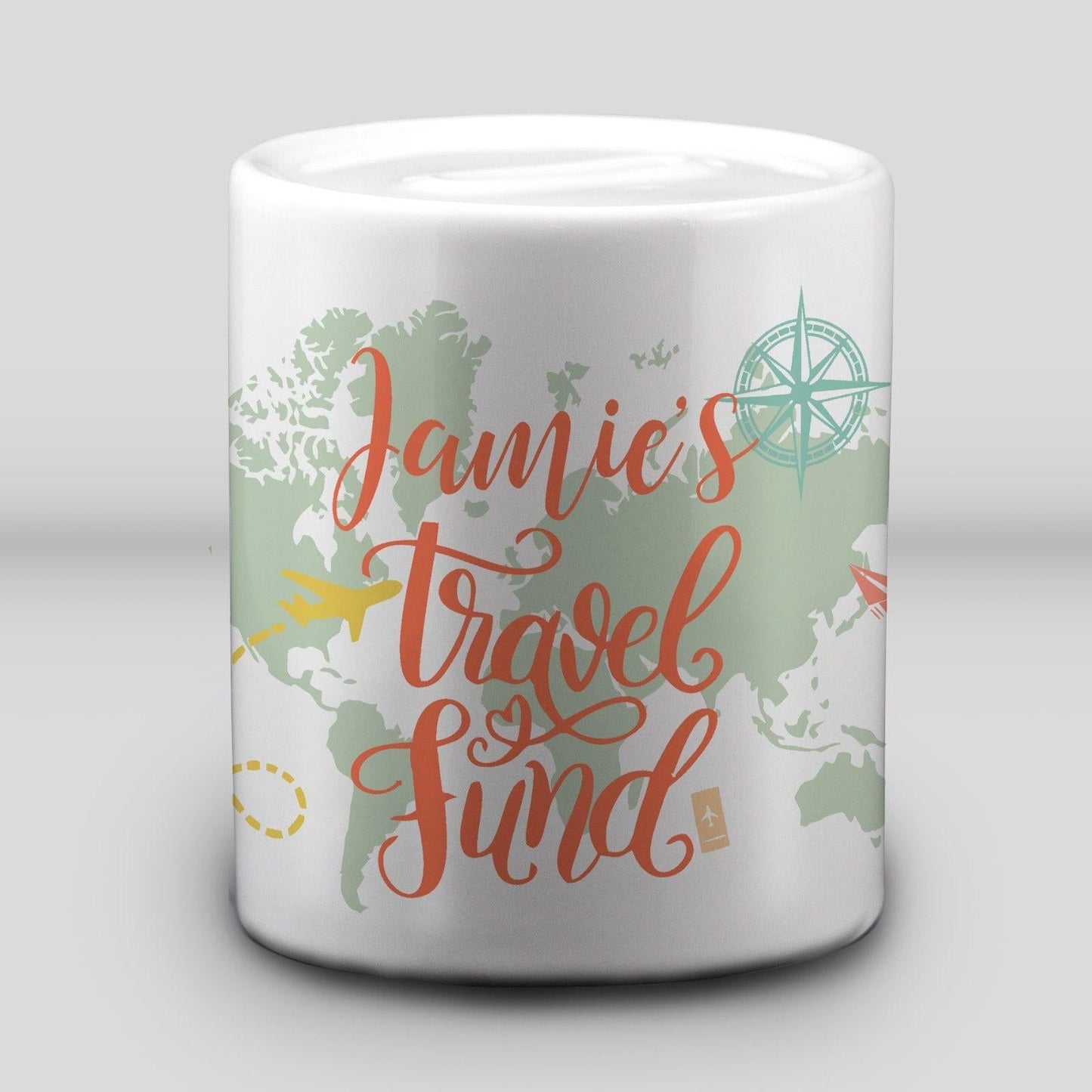 Travel Fund Mountains Design Money Box - Adventure Gift - Personalised Gap Year Savings