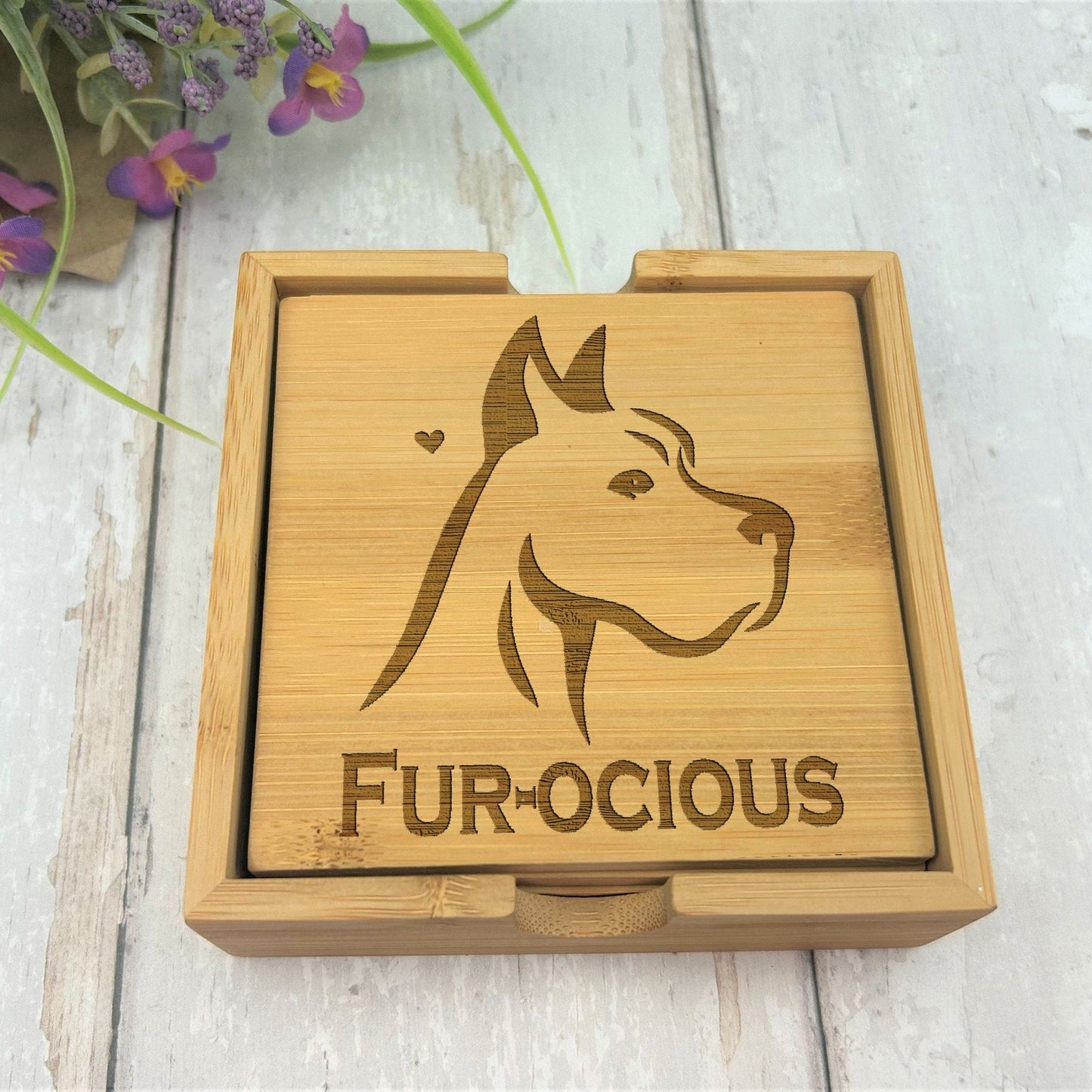Great Dane Dog Engraved Bamboo Coaster Set New Home Décor House Warming Gift Christmas Gift Birthday Present Secret Santa