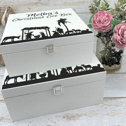 Nativity Scene Silhouette - Christmas Eve Box - Personalised Gift - Baby Jesus Christian Gift