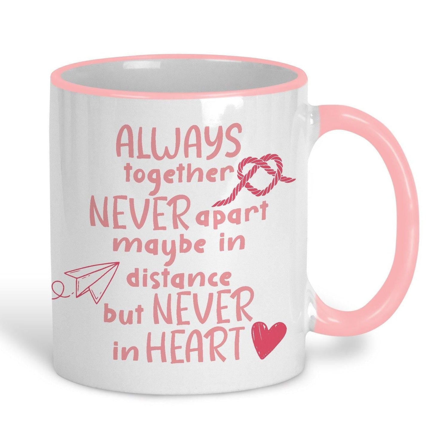 Always Together Never Apart Long Distance Personalised Mug