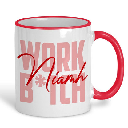 Work B*tch Britney Spears Quote Personalised Mug Gift Y2K Colourful Pastel Gift Work Bitch
