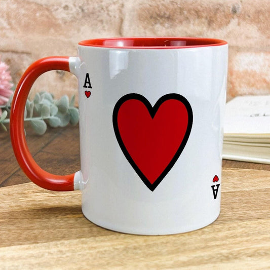 Ace of Hearts Playing Card Design Personalised Ceramic Mug