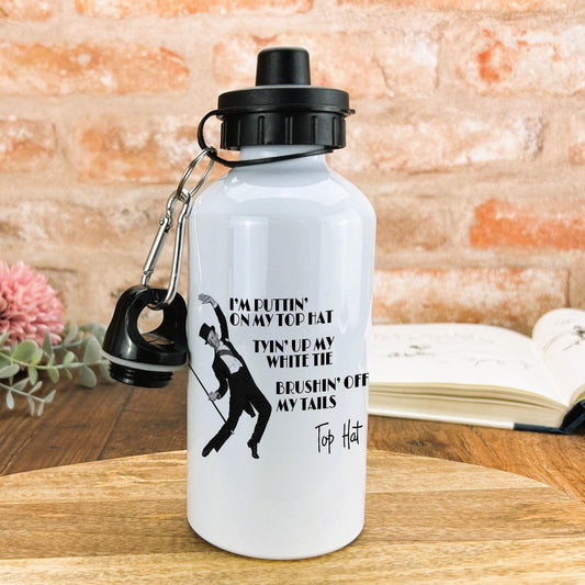 Top Hat Fred Astaire Musical Tap Dance Water Bottle Personalised Movie Gift