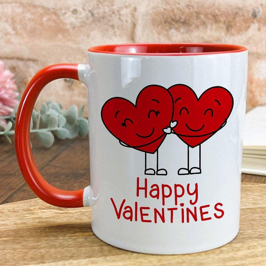 Happy Valentines Hearts Couple Cute Personalised Valentine's Day Ceramic Mug