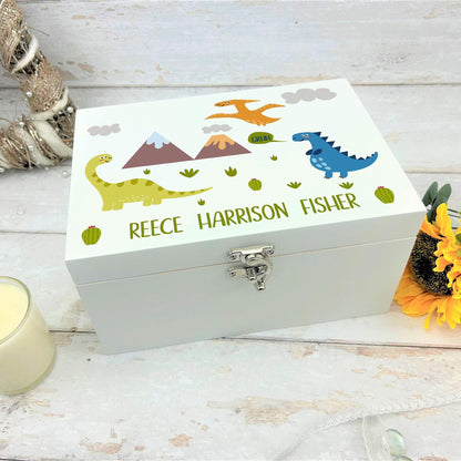 Dinosaur Prehistoric Trex Children's Memory Toy Box - Personalised Gift