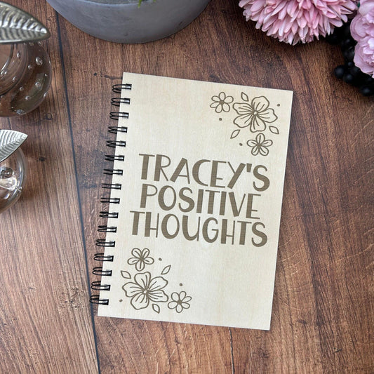 Floral Corner Positive Thoughts - Personalised Book of Positivity - Gratitude Journal