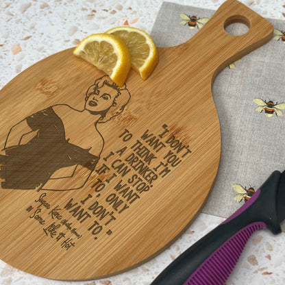 Some Like It Hot Marilyn Monroe Engraved Bamboo Paddle Chopping Board Garnish Drinking Gin Tonic Cocktails Home Bar Christmas Gift Birthday
