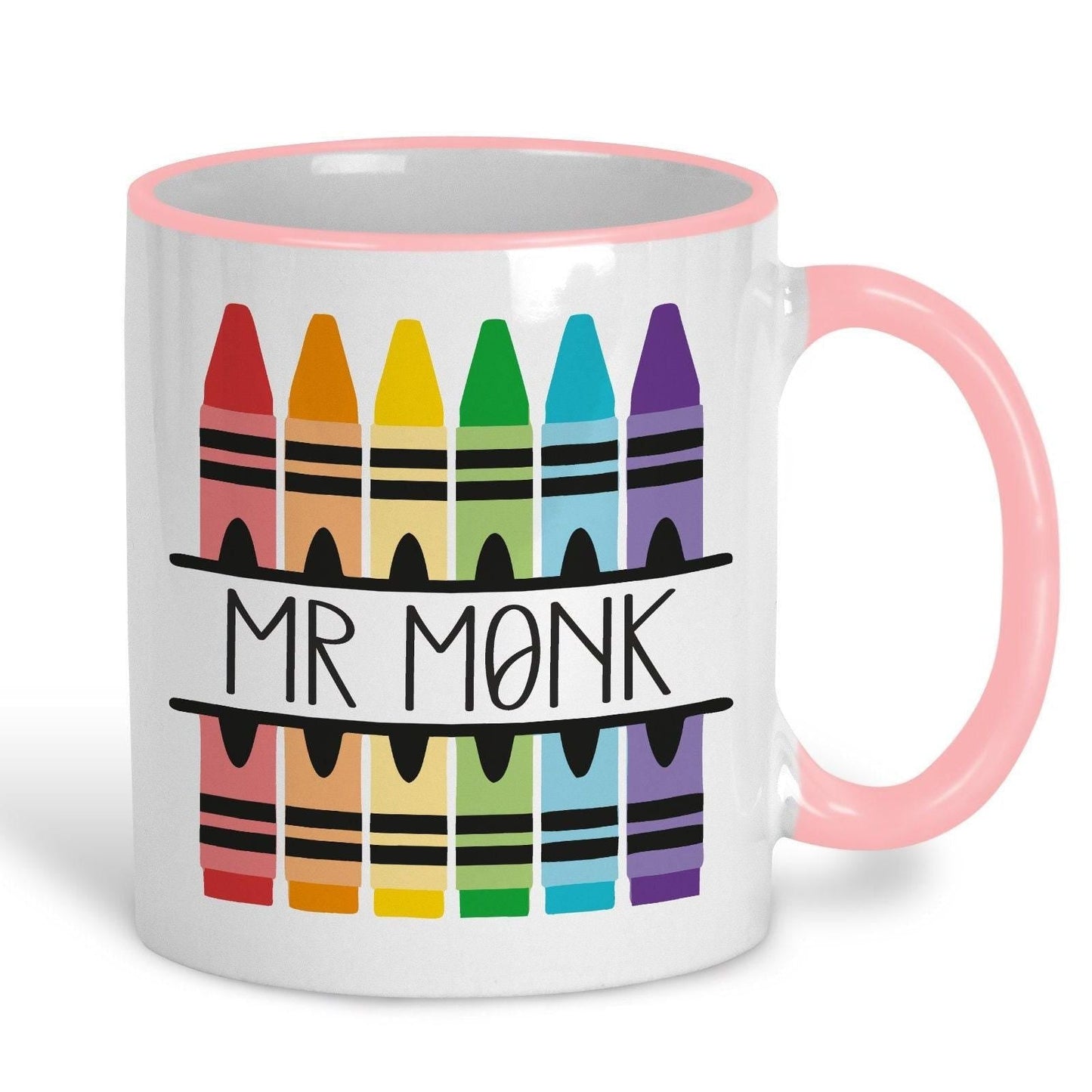 Crayons Teacher Name Personalised Message Mug | Gift | Leaving School Gift | Teachers Gift | School