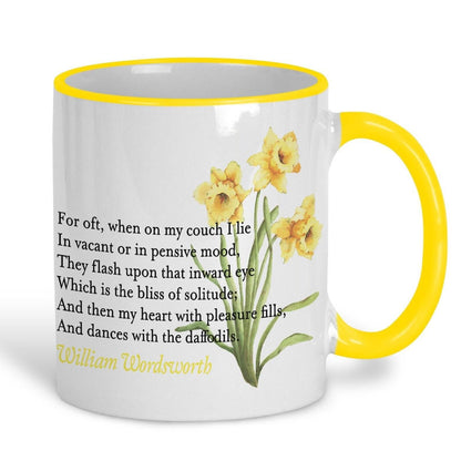 William Wordsworth Daffodils I Wandered Lonely as a Cloud Poetry Quote Mug E