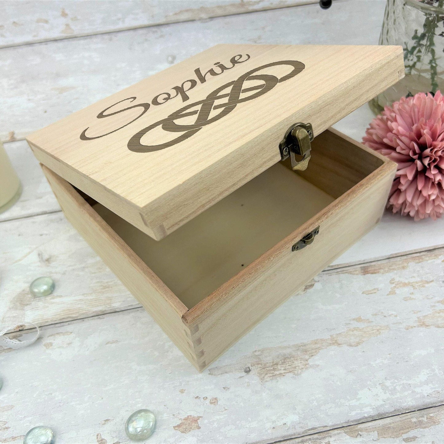 Double Infinity - Personalised Wooden Memory Keepsake Box