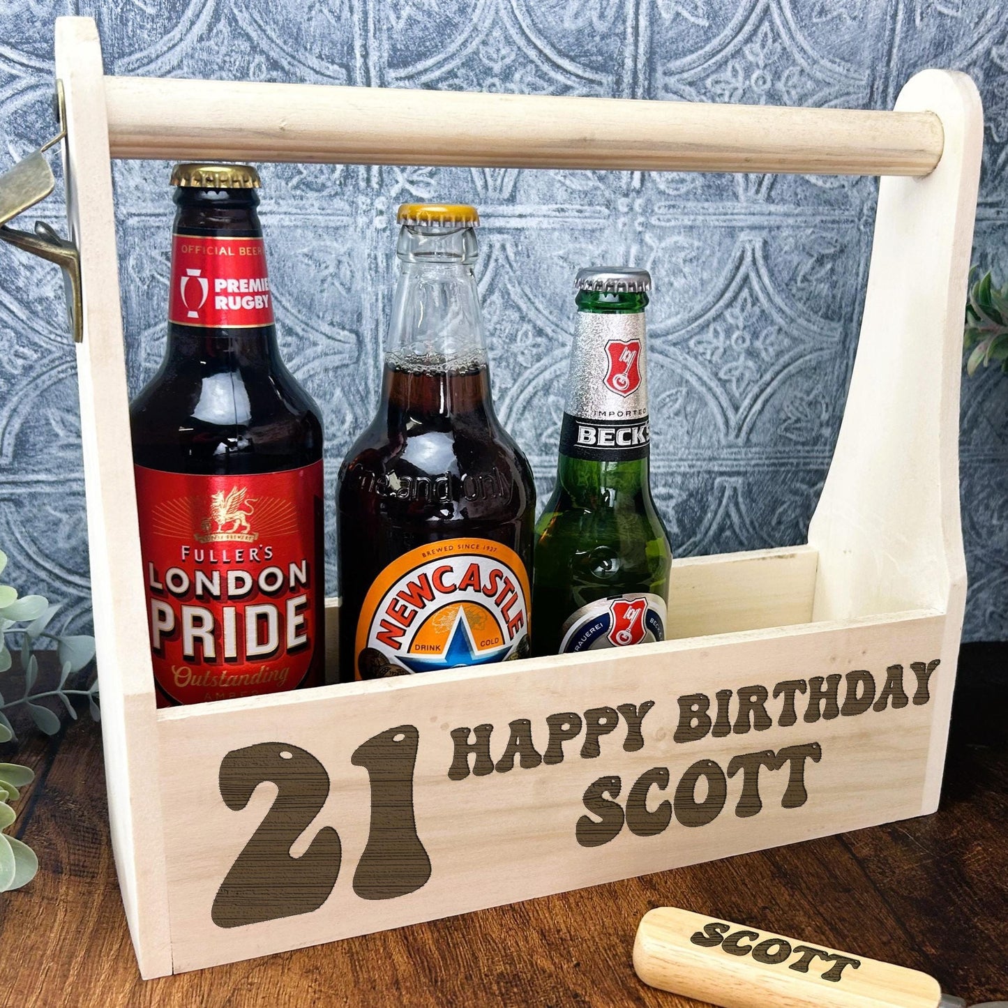 Birthday Beer Carrier Personalised - Any Age - Beer Bottle Carrier - 18th - 21st