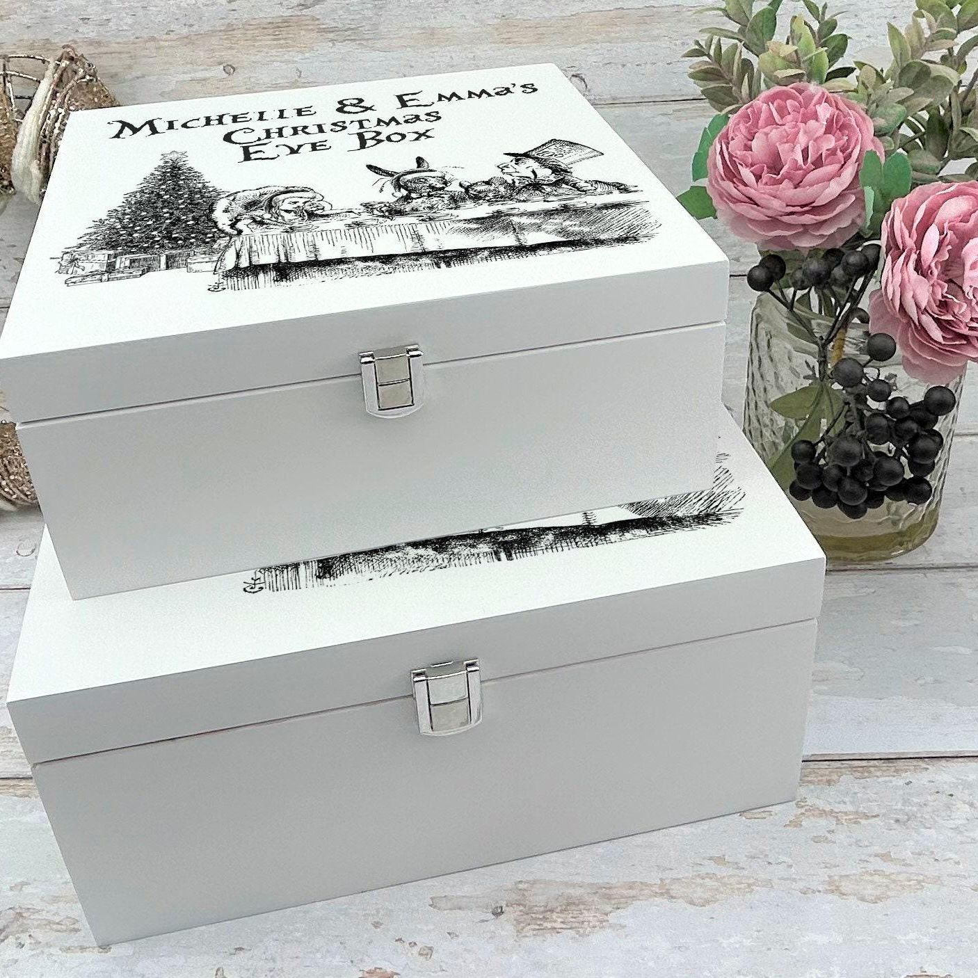 Alice in Wonderland Personalised Christmas Eve Box - Wooden Treat Box