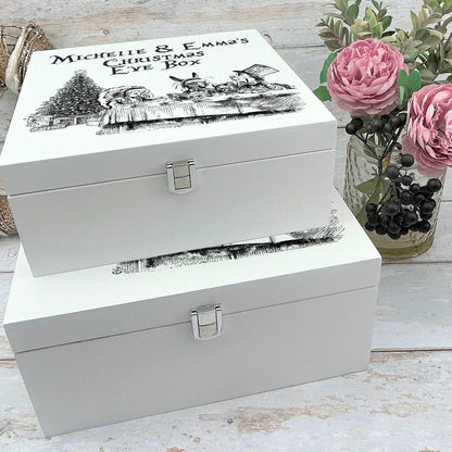 Alice in Wonderland Personalised Christmas Eve Box - Wooden Treat Box