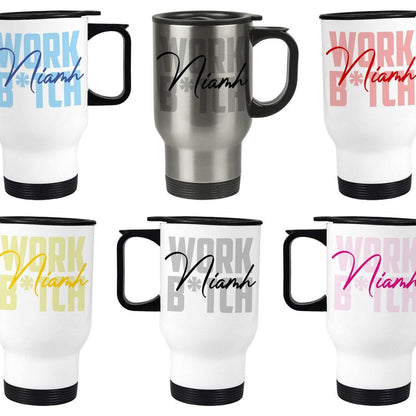 Work B*tch Britney Spears Quote Personalised Travel Mug