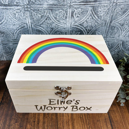Worry Box Primary School Rainbow Personalised Drop Box