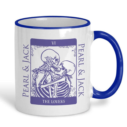 The Lovers Tarot Card Love Skeleton Personalised Mug Valentine's Day Boyfriend Girlfriend Gift