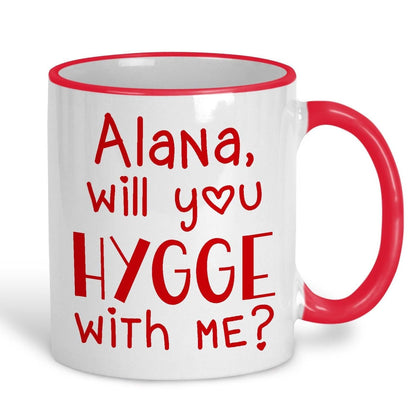 Will You Hygge With Me Cute Personalised Valentine's Day Ceramic Mug