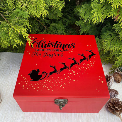 Santa Sleigh Reindeer Christmas Goodies - Xmas Eve Treat Box Personalised
