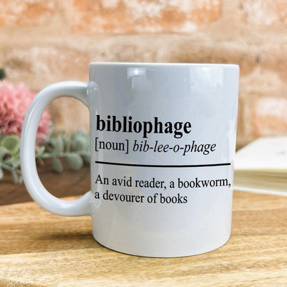 Bibliophage Definition Personalised Reader's Ceramic Mug